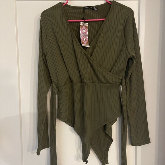 Green Bodysuit with front wrap - Picture 1 of 2